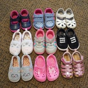 9 pairs if size 4 girl shoes